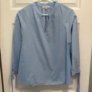 Madewell Light Blue Striped Top